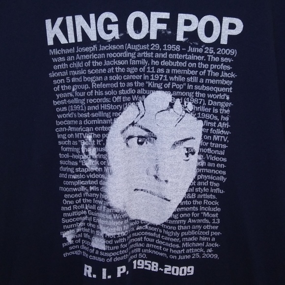 Michael Jackson King of Pop T-Shirt Boys XL - Picture 2 of 6